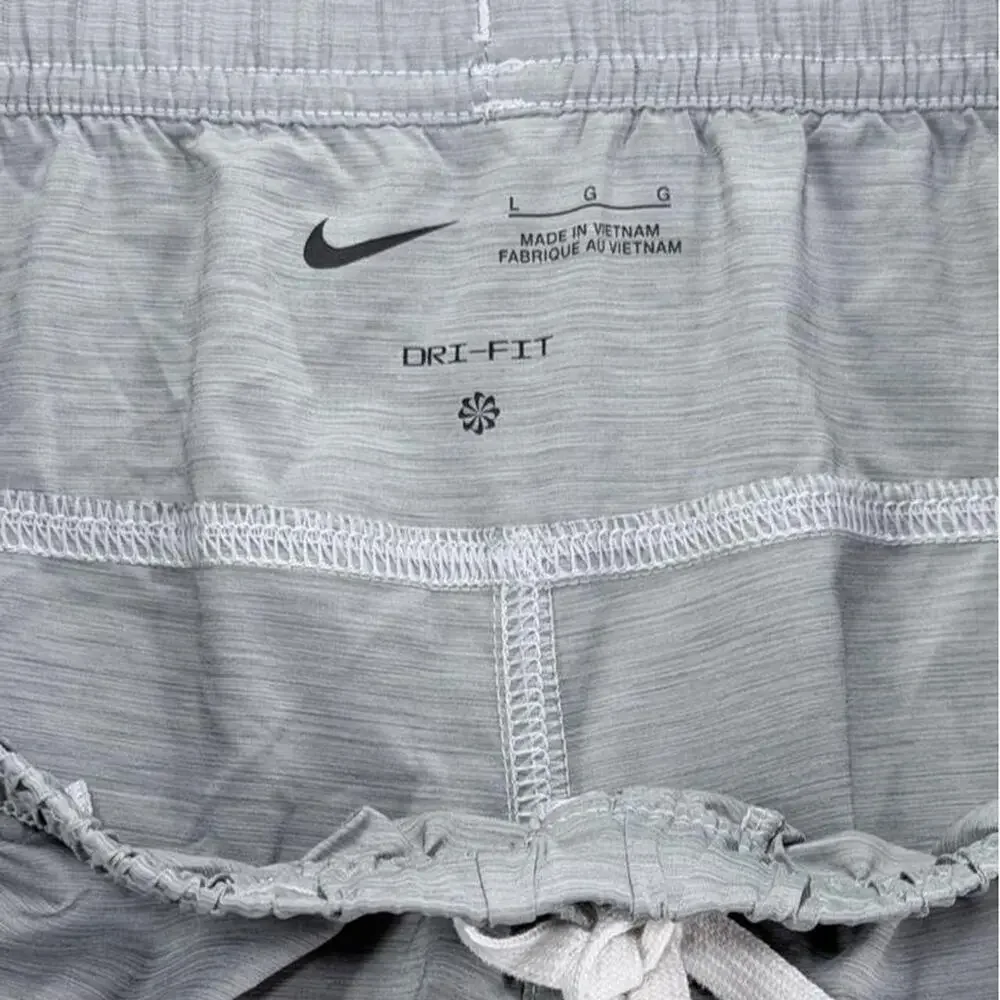 Nike Dri-Fit Mens Large Heather Gray Athletic Training Shorts Drawstring Gym